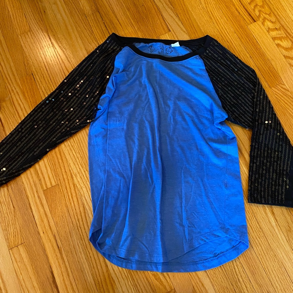 Threads for Thought sequin sleeved baseball tee